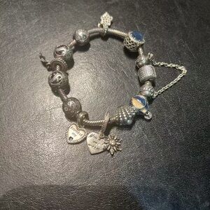 Brighton Silver and Blue Charm Bracelet